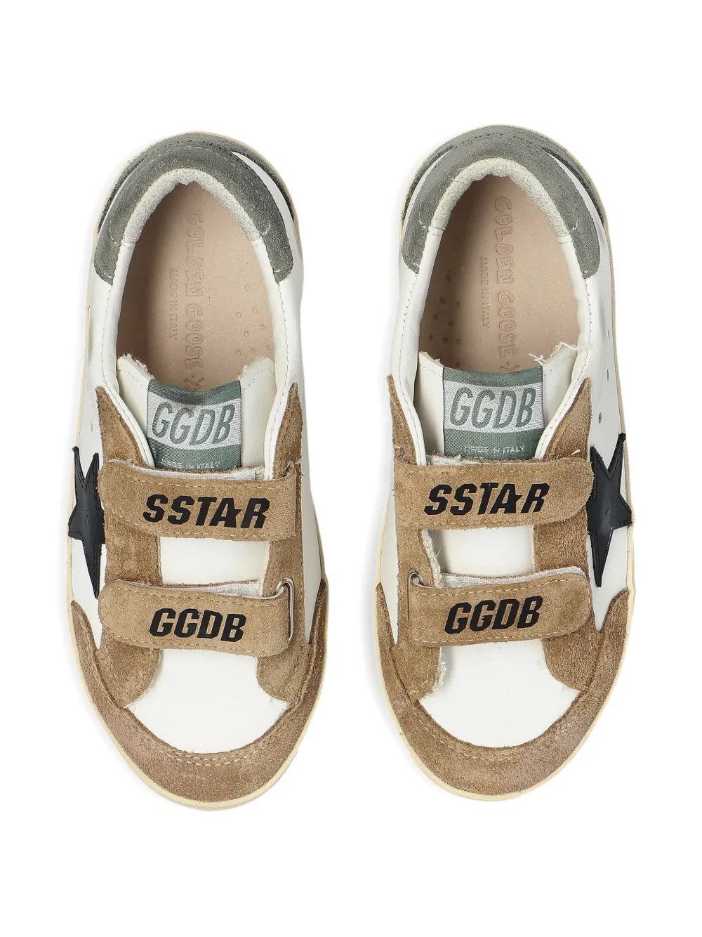 Кеды Old School на липучках с аппликацией Golden Goose Kids, белый — фото 4