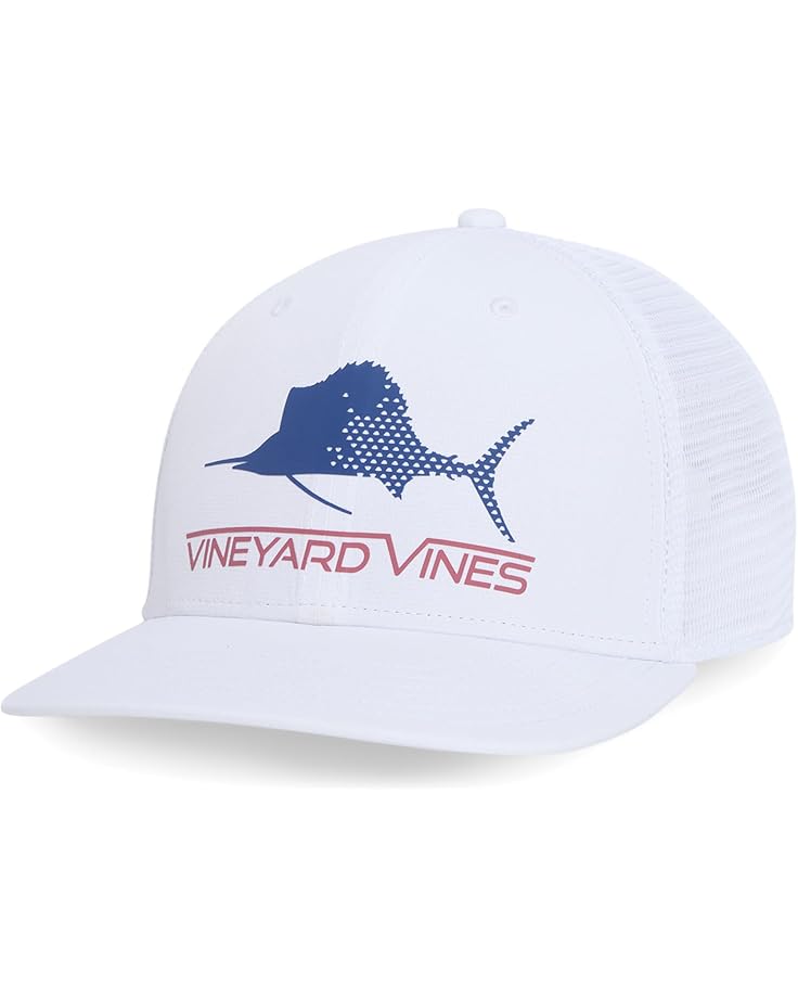

Мужская бейсболка Vineyard Vines Sport Marlin Logo Performance Trucker, White Cap