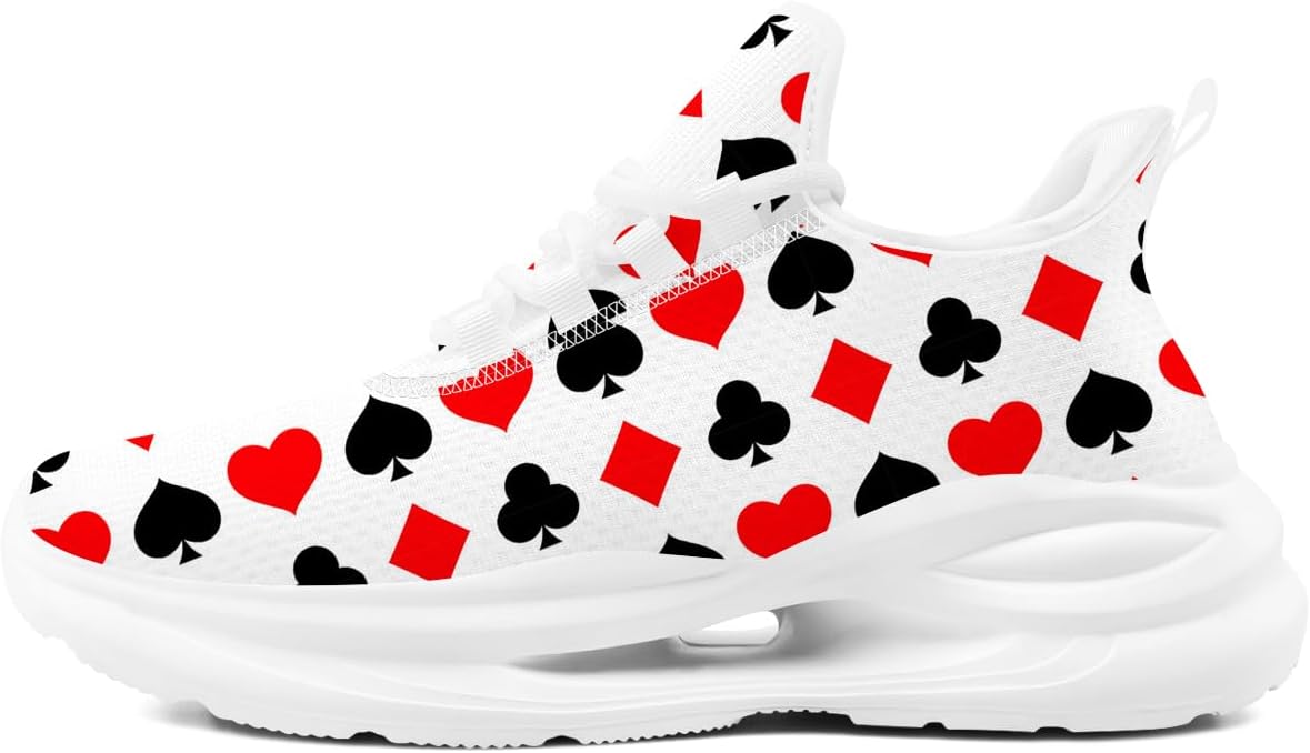 

Кроссовки Playing Cards для женщин и мужчин, спортивные беговые, теннисные и прогулочные обувь Generic, белый/черный/красный