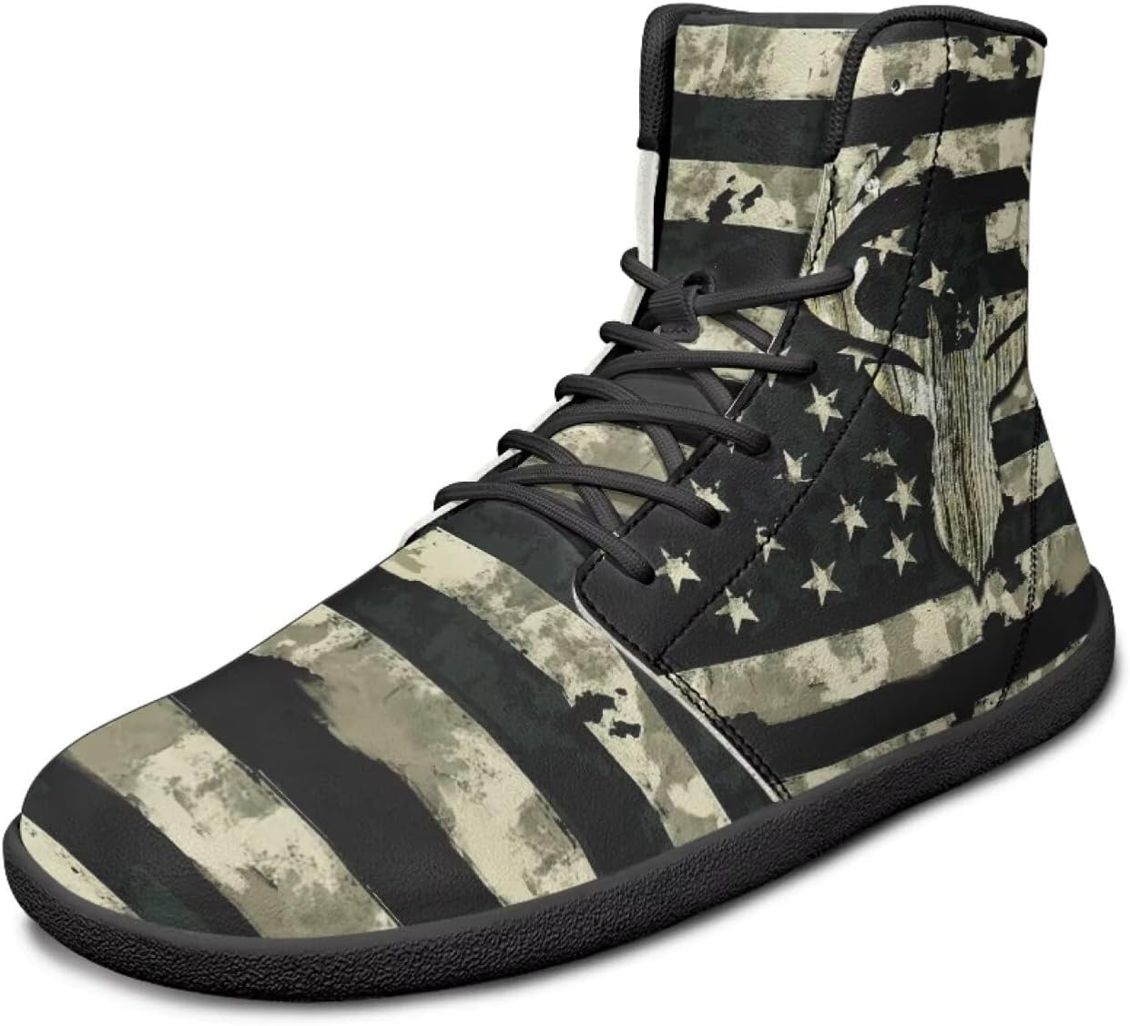 

Высокие кроссовки с животным принтом для мужчин, с широкой носочной частью, шнуровкой, противоскользящие, для тренировок и бега Xixirimido, American Flag Elk