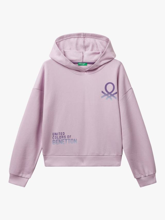 

Детская хлопковая худи с логотипом Benetton, Violet