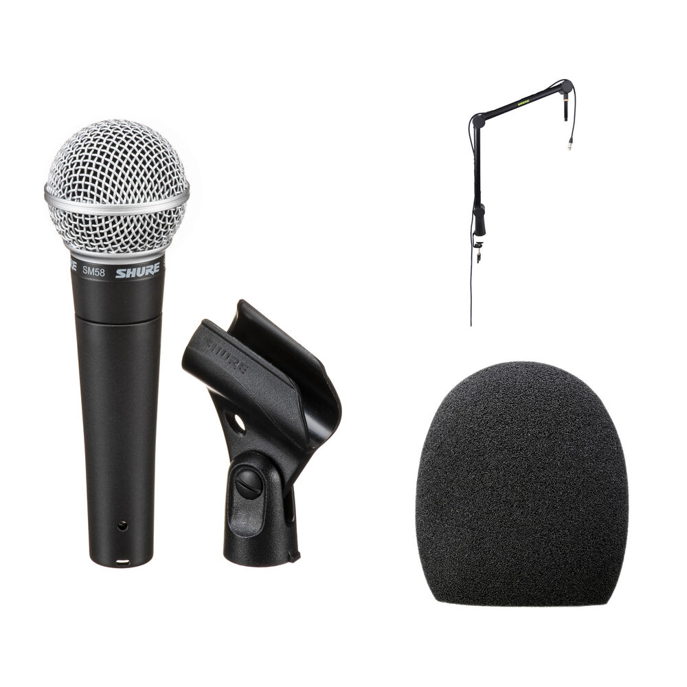 

Ручной микрофон Shure SM58 Dynamic Podcasting Microphone Kit