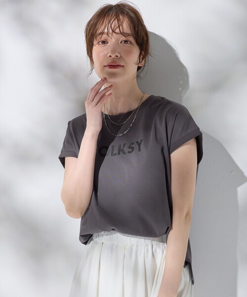 

Футболка с логотипом и блестящим принтом ANY, серый