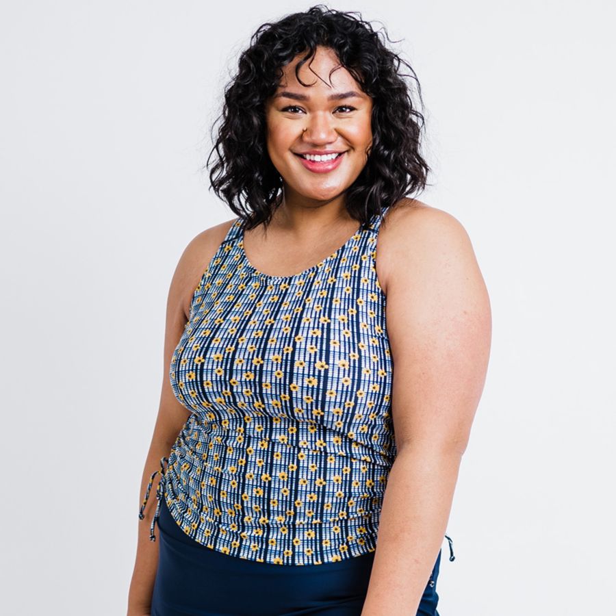 

Купальник-танкини Maya больших размеров: верх со съемными чашечками и плавки Calypsa, Sunflower picnic