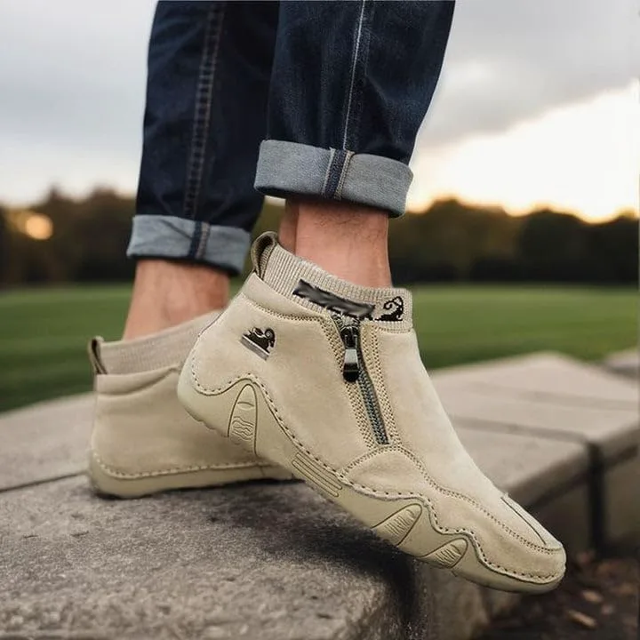 

Мужские итальянские сандали Beck из замши ручной работы, водонепроницаемые ботинки на голенище для походов на открытом воздухе, высокие всепогодные ботинки для приключений, с молнией, противоскользящие, дышащие кроссовки для ходьбы и вождения Bo...