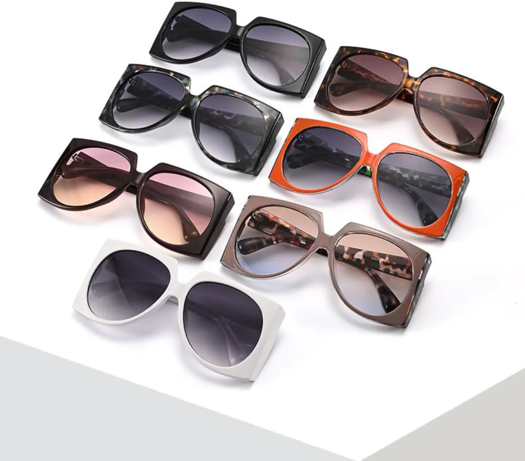 

Крупные солнцезащитные очки для мужчин и женщин в стиле панк, защита от УФ-излучения UV400, винтажный градиент, модные тренды, очки для зрения VRTRFFTR, White-gray