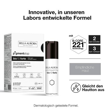 Pigmentstop Bio10Forte Интенсивное лечение темных пятен Антивозрастной крем от темных пятен на лице 30 мл, Bella Aurora — фото 3