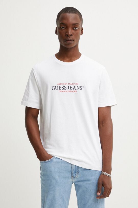 

Хлопковая футболка Guess Jeans, белый