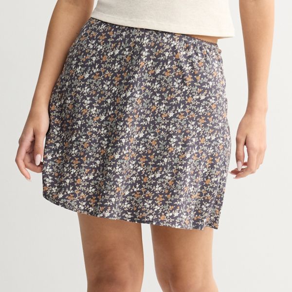 

Мини-юбка без застежек для юниоров So, цвет gray orange floral