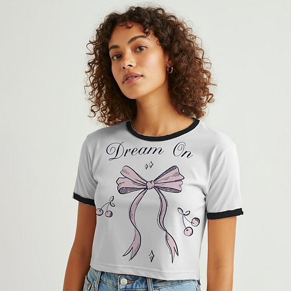 

Детская футболка Grayson Threads The Label с принтом Dream On, бантиками и вишенками Unbranded