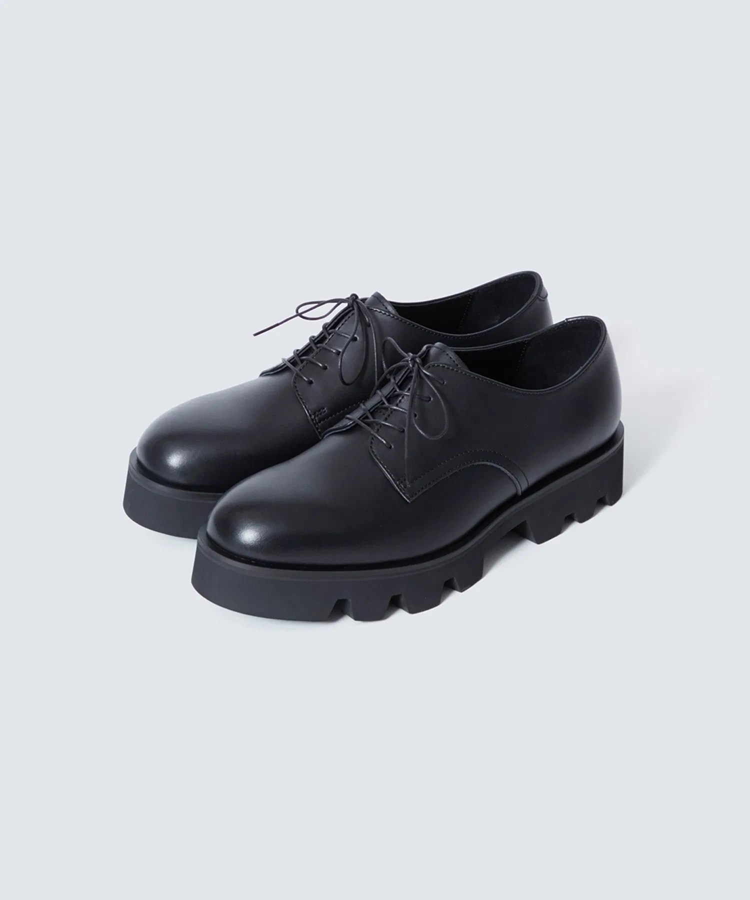 Мужские туфли PADRONE PLAIN TOE с массивной подошвой чёрные