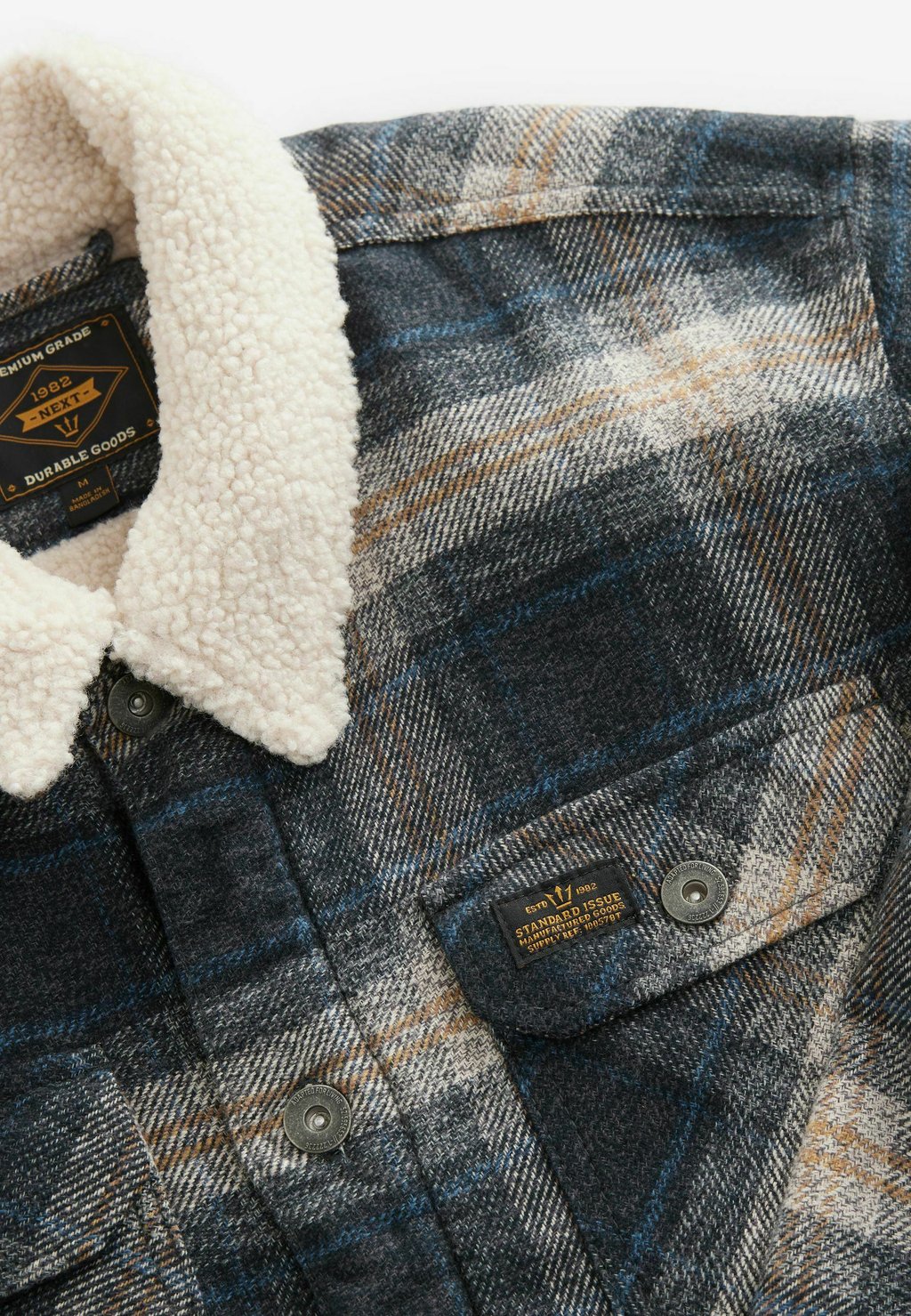 

Летняя куртка CHECK BORG LINED REGULAR FIT Next, серый