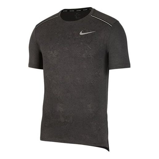 

Футболка men's running training short sleeve black t-shirt Nike, черный