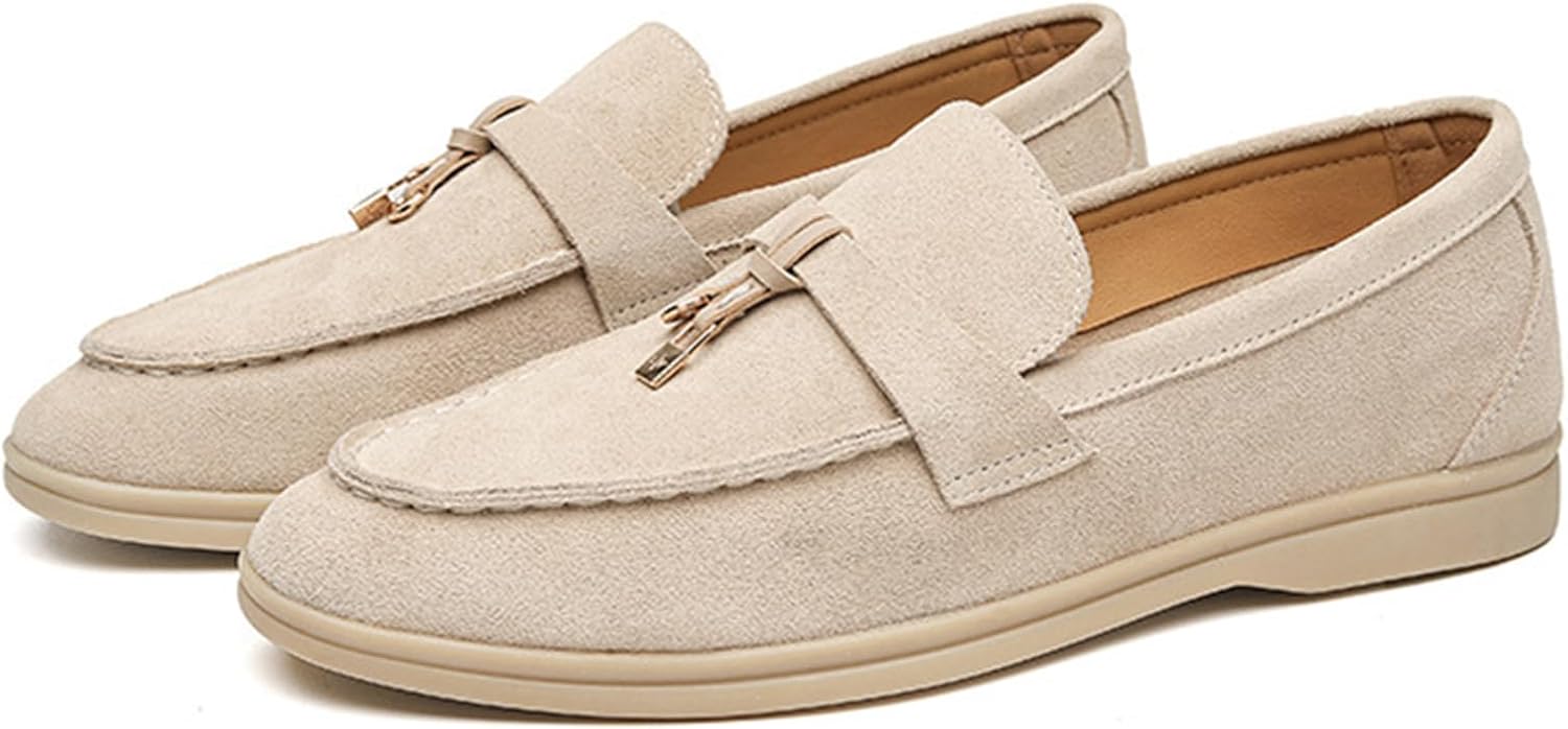 

Мужские роскошные замшевые лоферы Zeberfi с декором-подвеской, британские ретро повседневные слипоны, туфли для смокинга на выпускной и свадьбу, бежевый