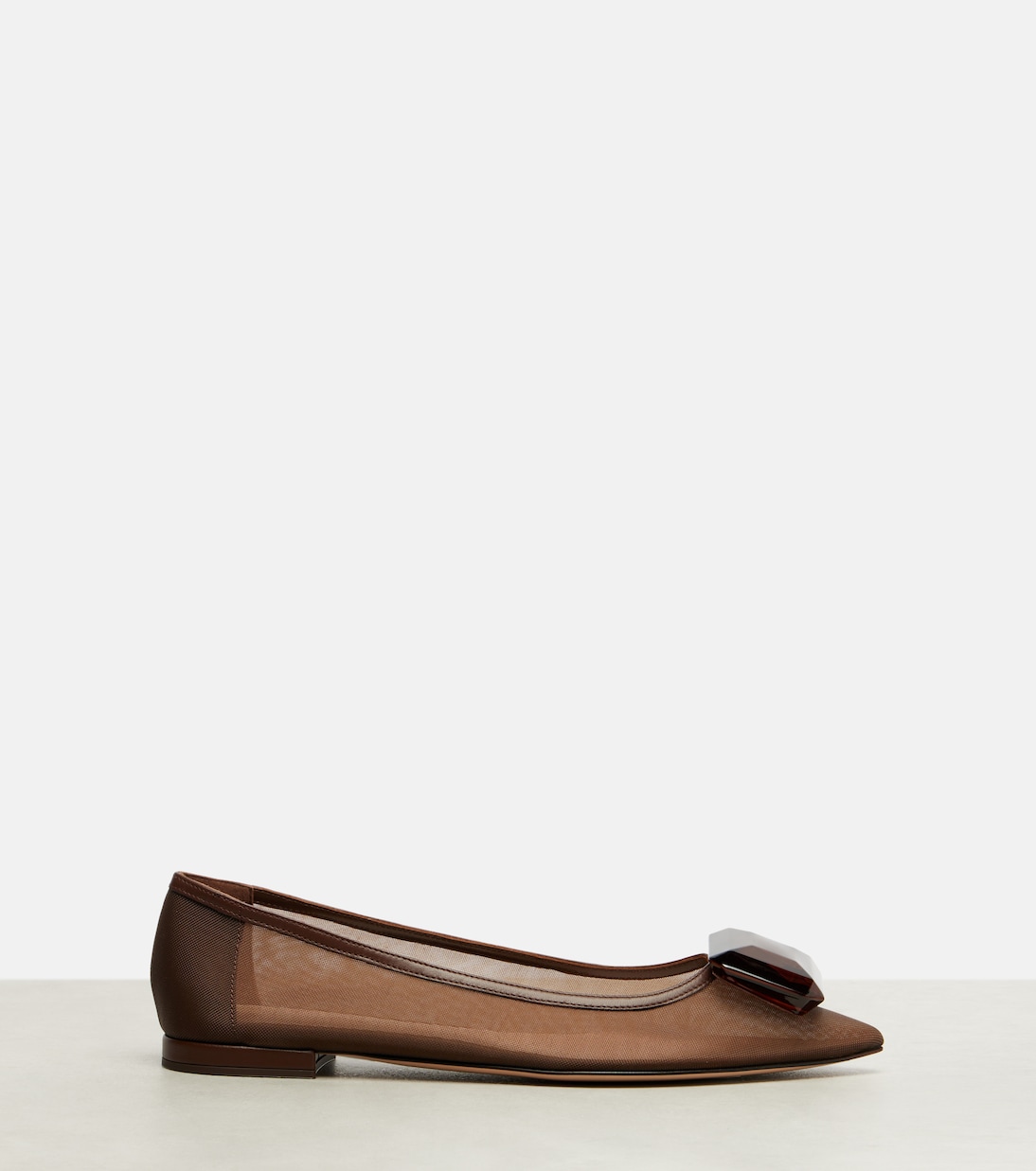 Женские балетки Jaipur с декоративными элементами Gianvito Rossi, Brown+Brown — фото 4