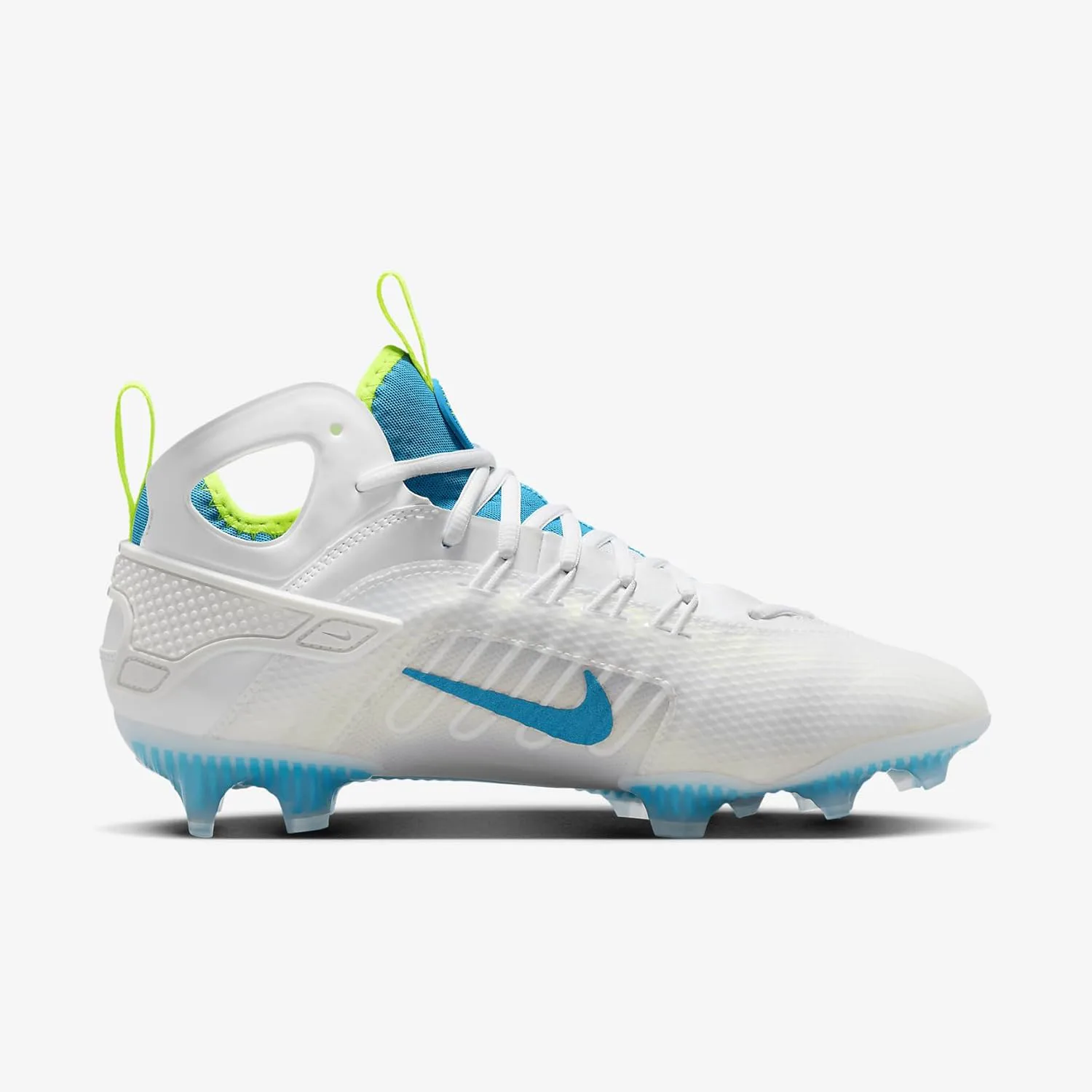 Лакроссовые бутсы Nike Huarache 9 Elite Mid, белый/ярко-синий — фото 3