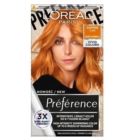 

Перманентная краска для волос L'Oreal Paris Preference Vivid Colors 7.432 Купер, L'oréal Paris