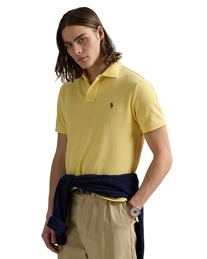 

Кастомная облегающая поло с сетчатыми вставками Polo Ralph Lauren, желтый