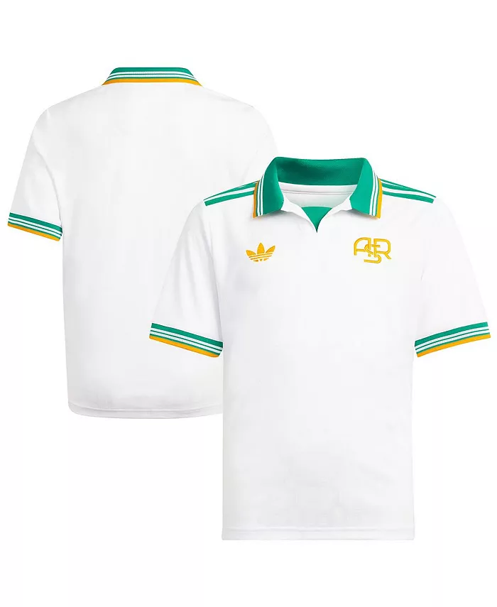 

Белая третья реплика футболки AS Roma 2025/26 для больших мальчиков и девочек adidas