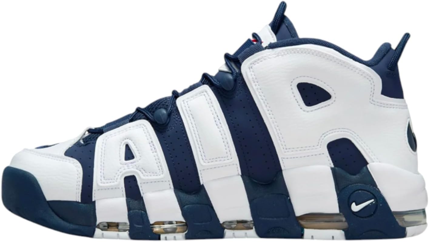 

Мужские кроссовки Nike Air More Uptempo, White/Midnight Navy/Metallic Gold/University Red