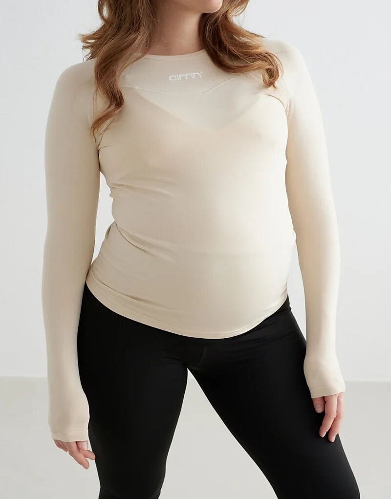 

Aim'n Café au lait soft basic maternity Топ in beige