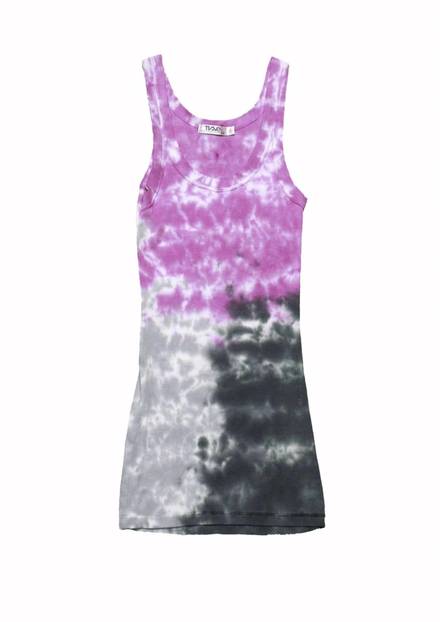 

Tie Dye Raw Edge Майка в пурпурном/сером цвете Tie Dye t2love