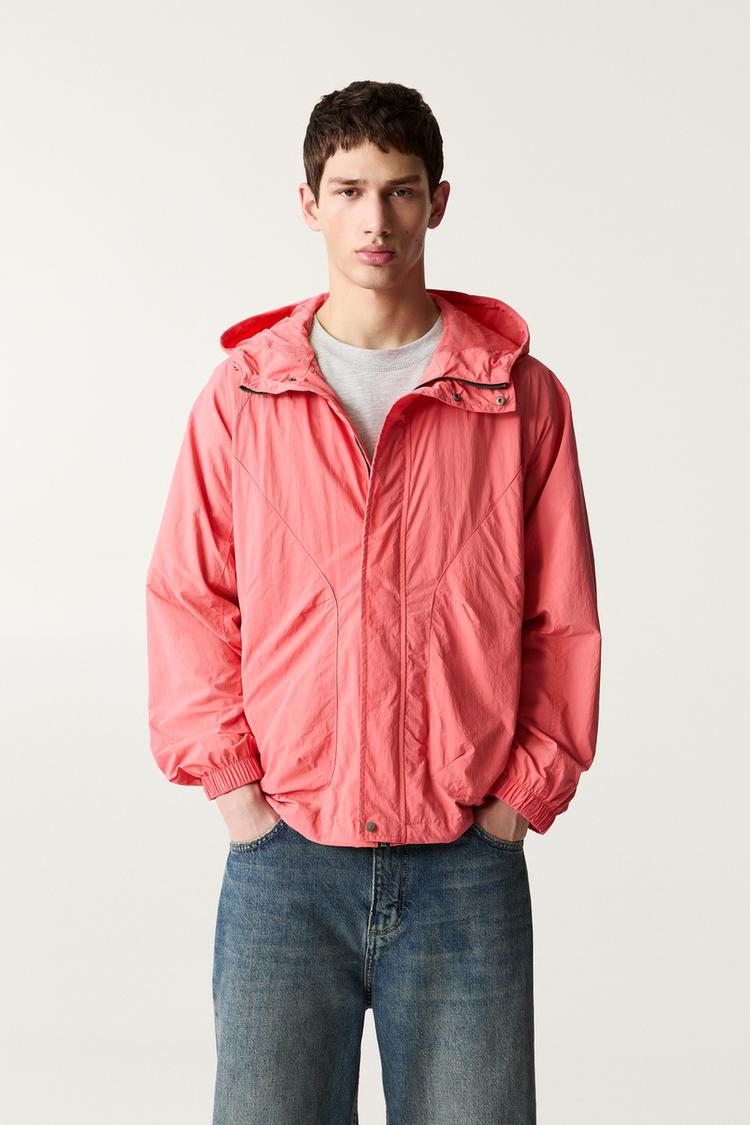 

Плащ с капюшоном Pull And Bear, красный