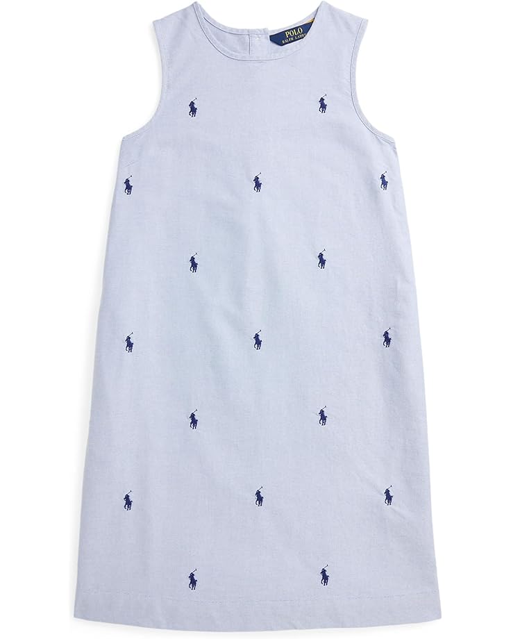 

Платье Polo Ralph Lauren Kids Polo Pony Cotton Oxford Dress, цвет Blue Hyacinth