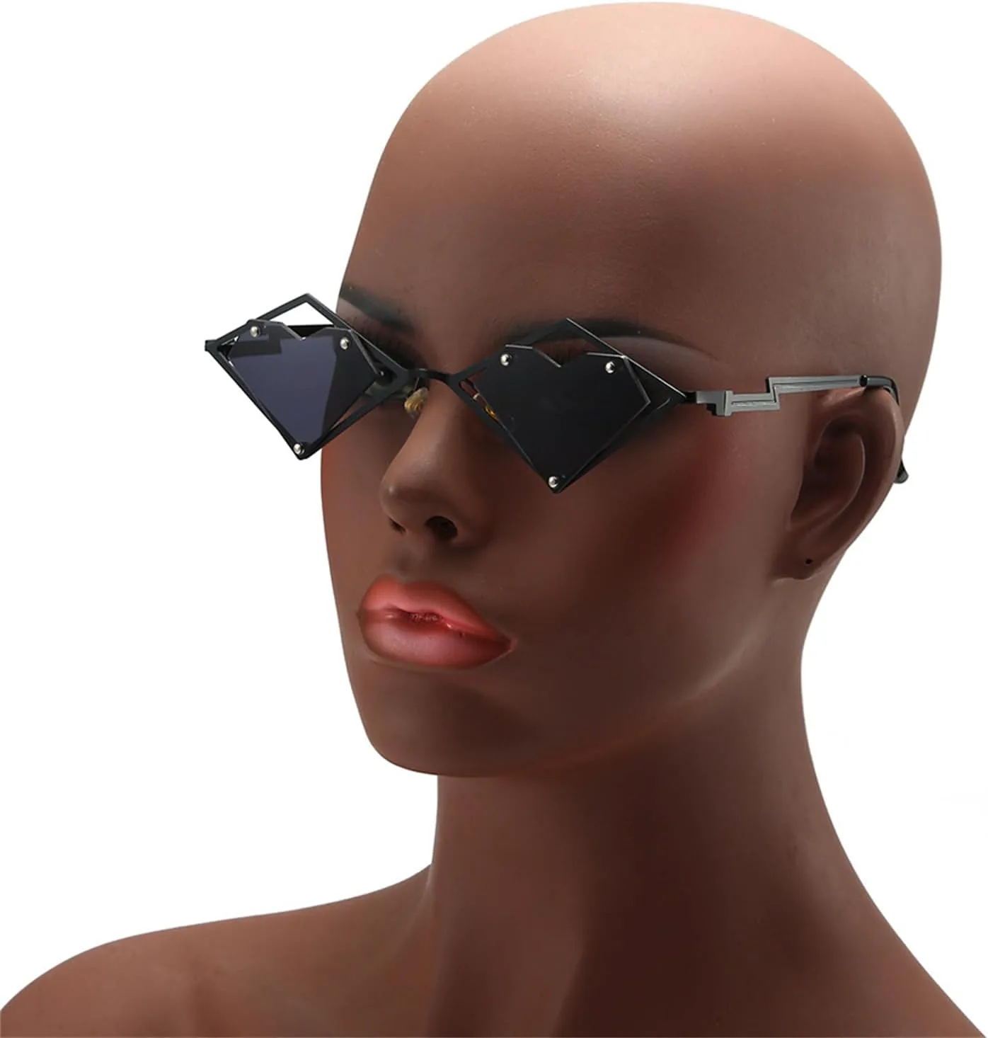 

Ретро-очки в форме сердца неправильной формы для мужчин, панк, с прозрачными линзами цвета океана, для женщин, хип-хоп, для вечеринки, Хэллоуина willochra, Gary