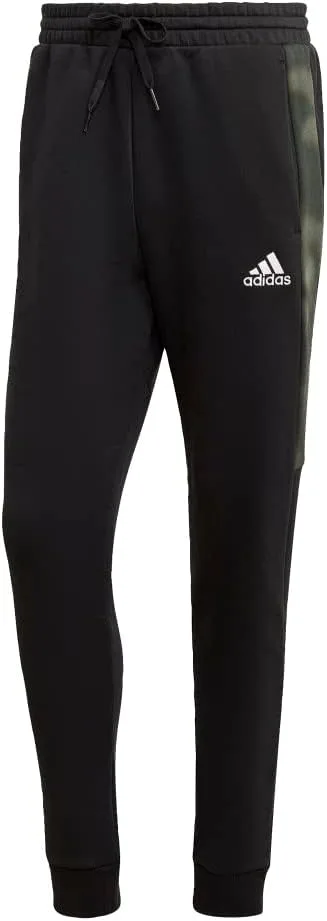 Мужские брюки Adidas Essentials из французской махровой ткани с камуфляжным принтом, черный
