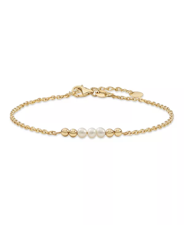 

Браслет-Цепочка из пресноводного жемчуга из 14-каратного золота, длина 6,5–7,5 дюймов, вес около 2,0 граммов. Devata, gold