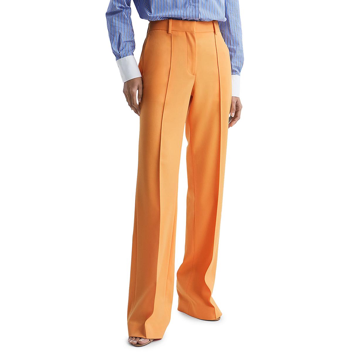 

Женские шерстяные брюки Emmy Wide Leg Pintuck Reiss, оранжевый