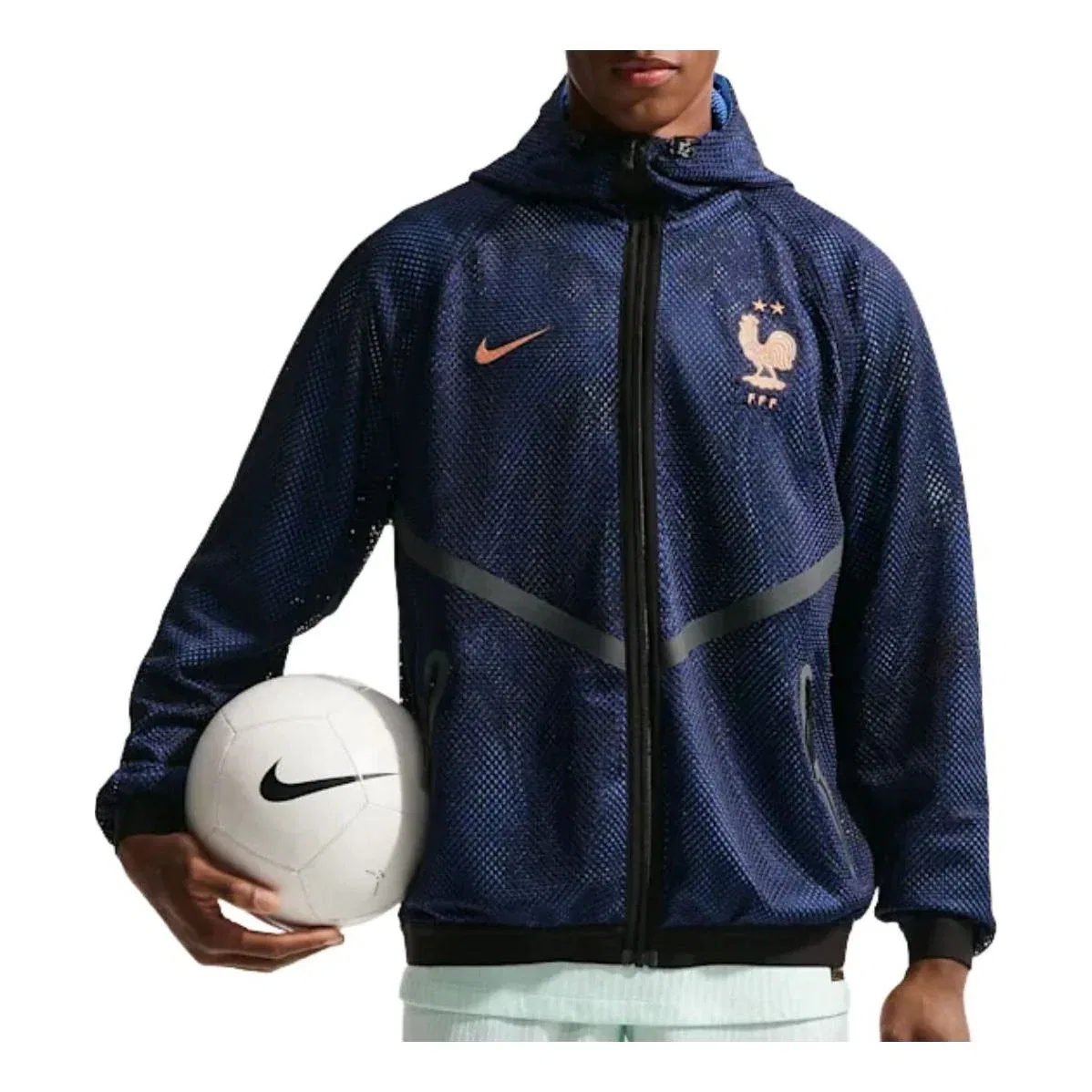 Куртка Nike FFF Dri-Fit Football Anthem Jacket 'Blackend Blue Metallic Copper' IH1763-498, синий