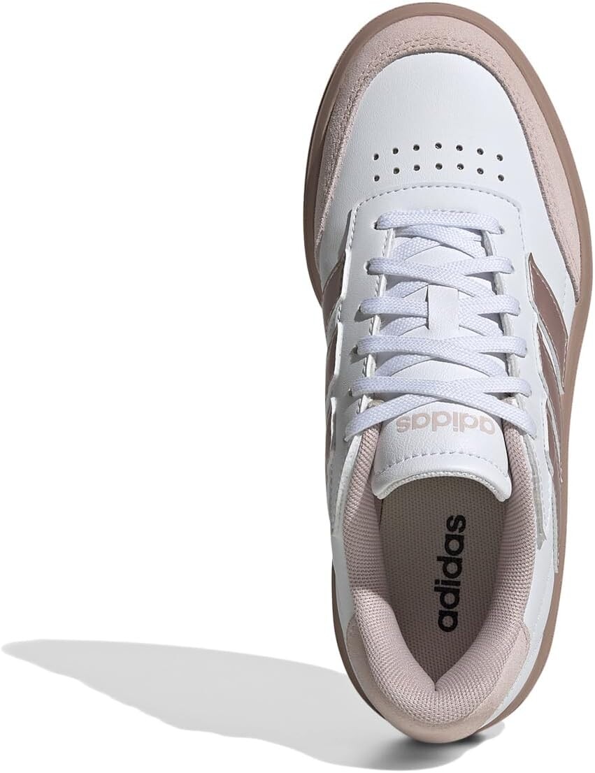 Кроссовки adidas Kids Court Block Shoes, цвет White/Sandy Pink Metallic/Sandy Pink — фото 2