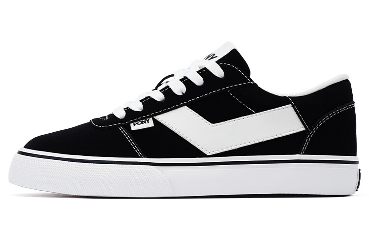 

Кроссовки PONY Skateboarding Shoes Unisex Low-top Black/White, черный/белый