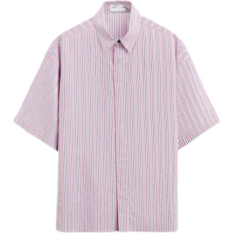 

Рубашка мужская розовая Zara, розовый