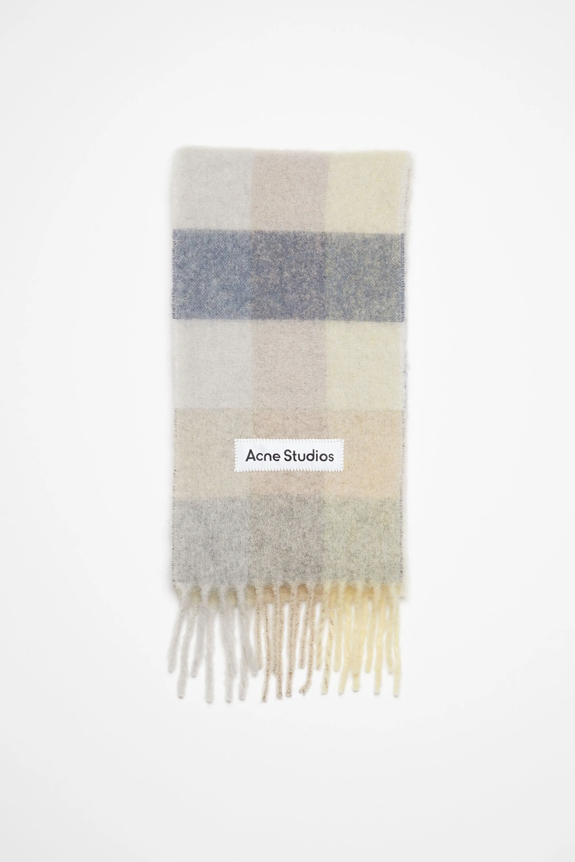 

Шарф в клетку из мохера Acne Studios, Vanilla/beige/lavender
