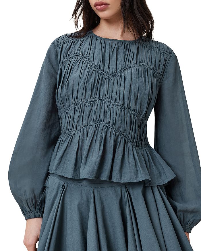 

Мелани Блузка с буфами и баской ALLSAINTS, синий