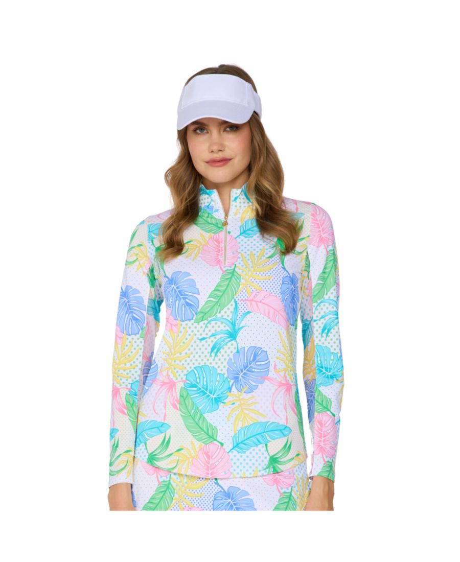 

Топ с длинными рукавами и воротником-стойкой от G Lifestyle G Lifestyle Clothing, White Oasis