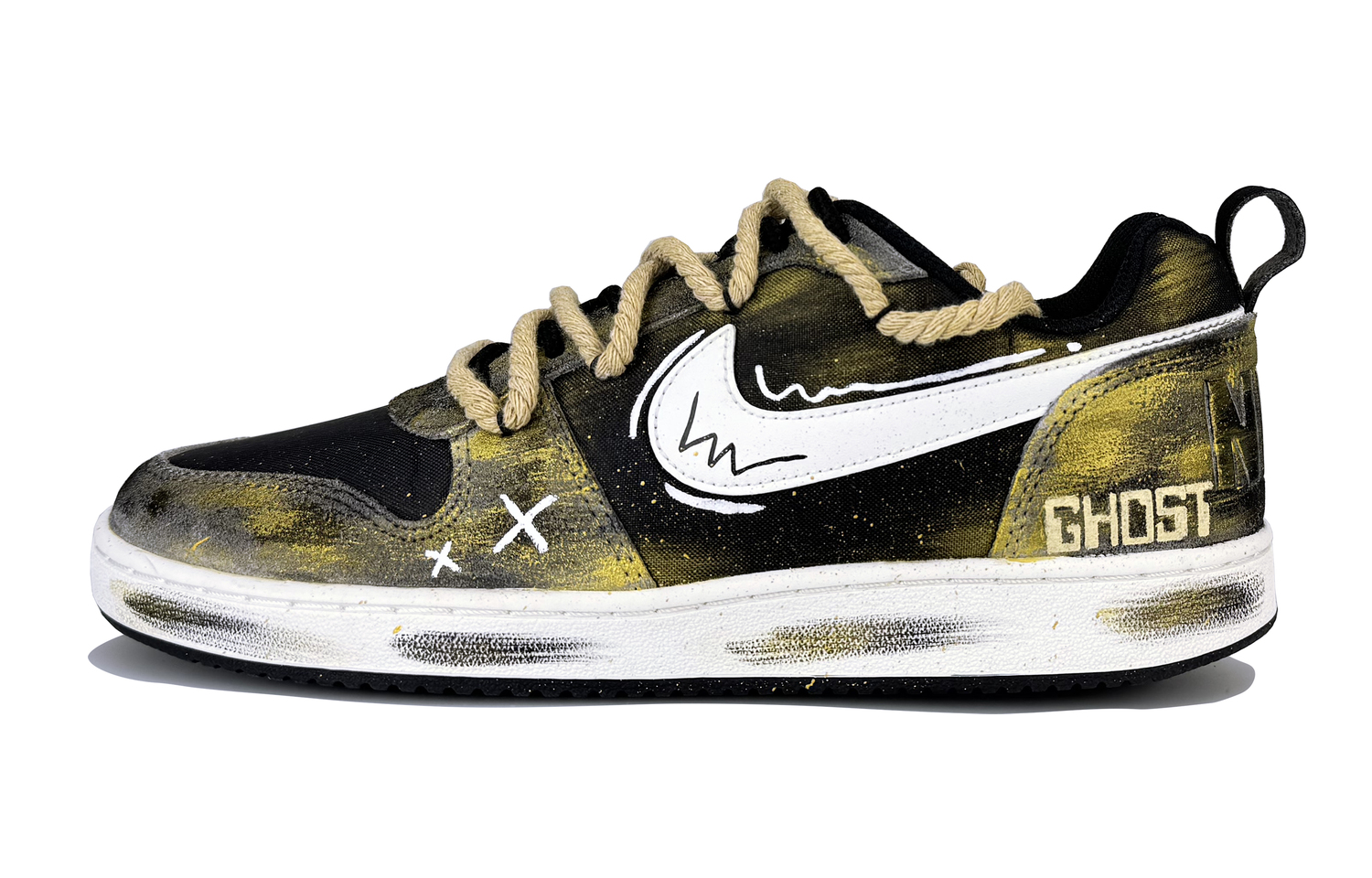 

Nike Court Borough устойчивые к истиранию лоу-топ скейтборд кроссовки мужские Black Gold