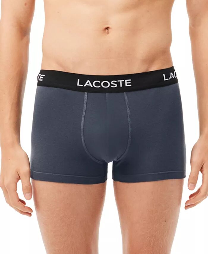 Комплект из 5 мужских трусов-боксеров Regular-Fit Stretch с логотипом на резинке Lacoste, серый — фото 2
