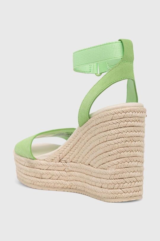 Замшевые босоножки WEDGE SANDAL ON CON Calvin Klein Jeans, зеленый — фото 3