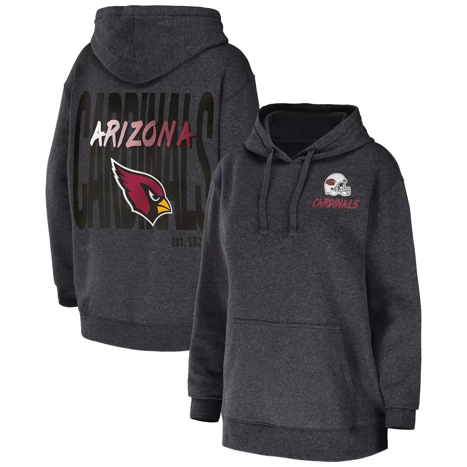 

Женская одежда от Erin Andrews Heather Charcoal Arizona Cardinals Флисовый пуловер с капюшоном