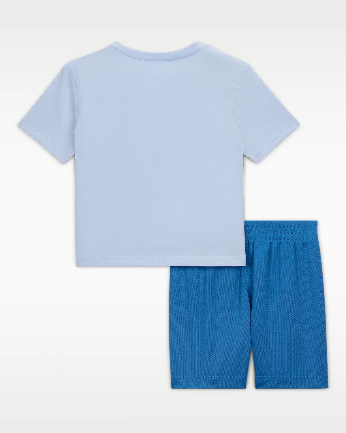 Детский комплект Nike Sportswear: футболка с принтом "Just Do It" и шорты из сетки, Star Blue — фото 2