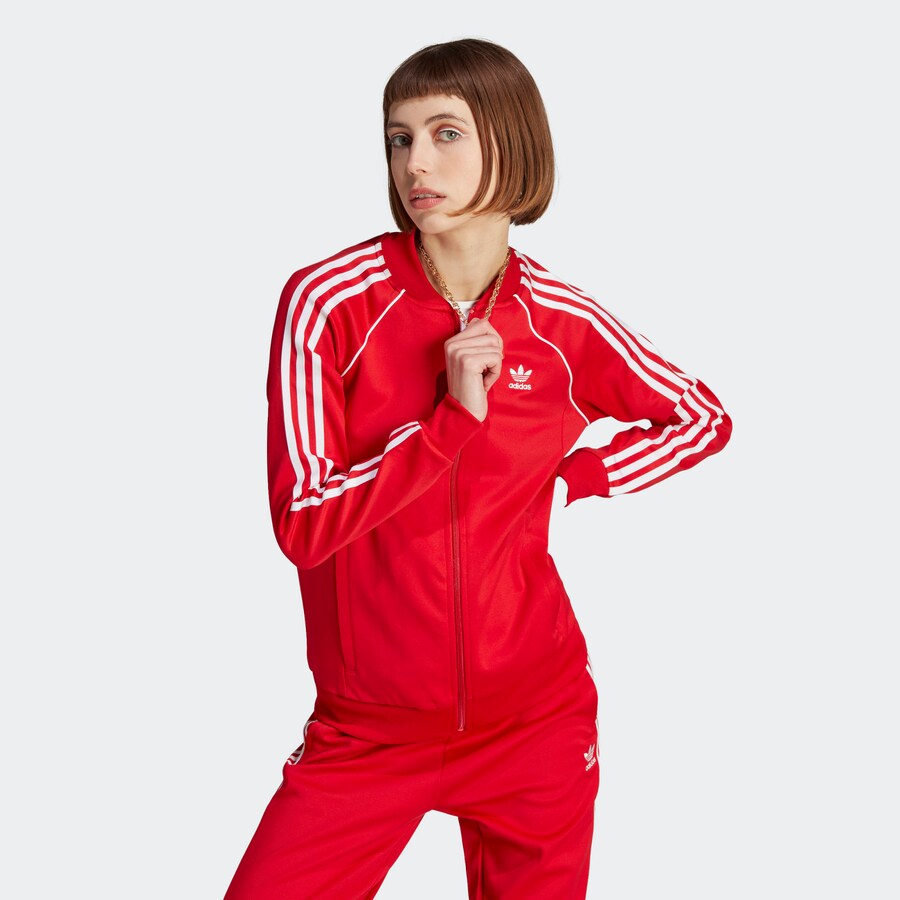 Толстовка с капюшоном на молнии ADIDAS ORIGINALS Adicolor Classics, цвет Fire red — фото 2