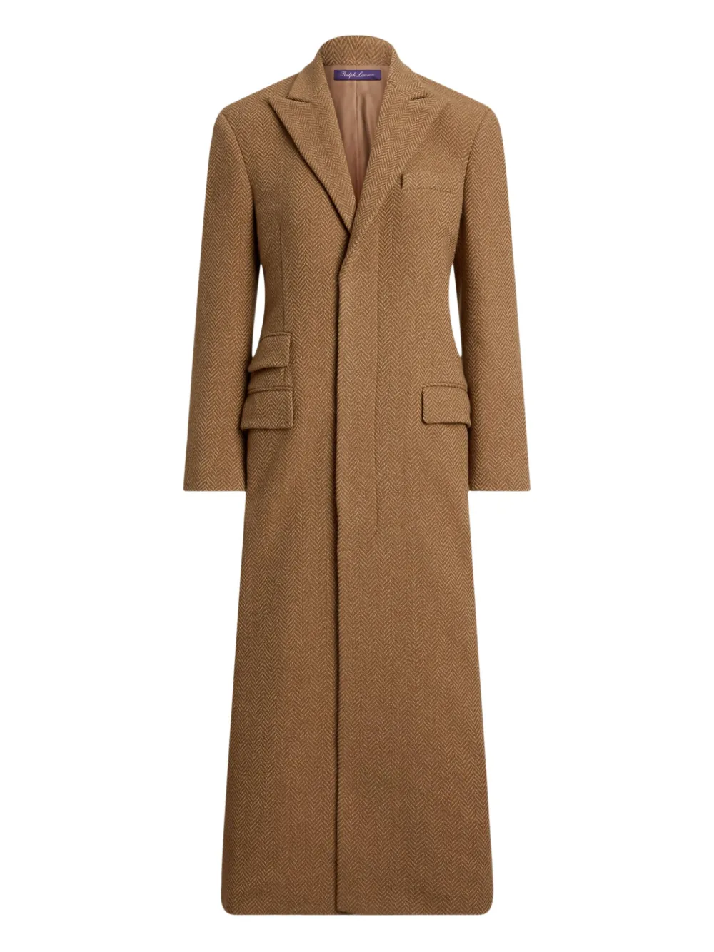

Пальто из шерсти елочкой Ralph Lauren Collection, коричневый