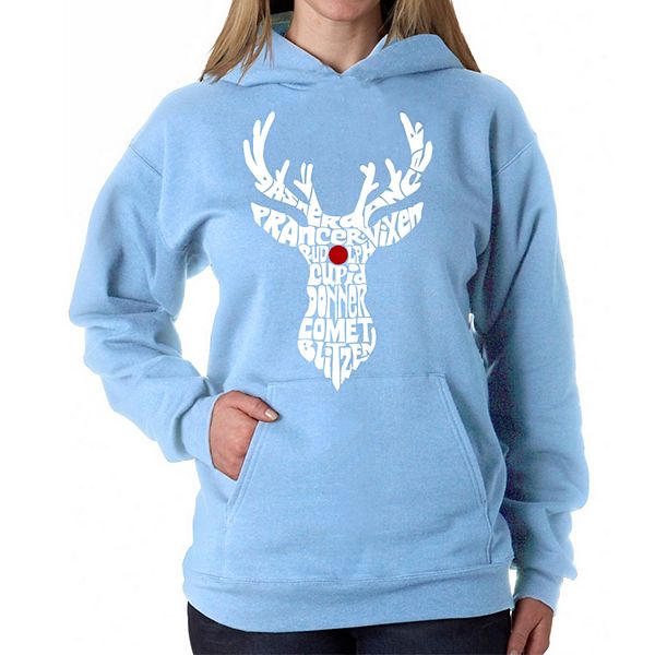 

Толстовка с капюшоном Women's Word Art - Santa's Reindeer La Pop Art, Purple, Фиолетовый, Толстовка с капюшоном Women's Word Art - Santa's Reindeer La Pop Art, Purple