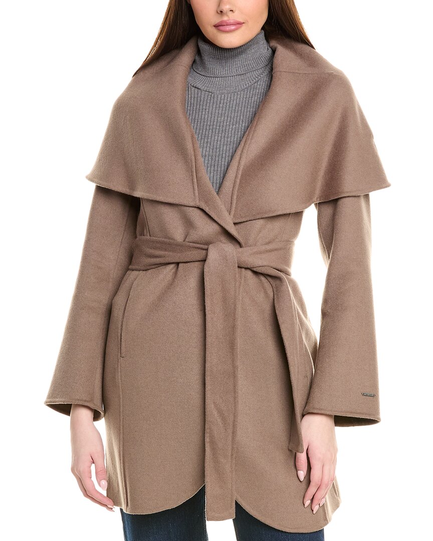 

Пальто Tahari Double Face из смеси шерсти, цвет mink