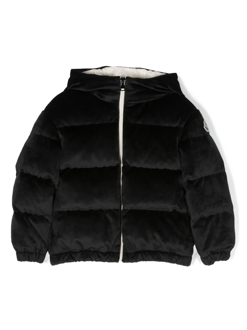 

Велюровый пуховик Daos Moncler Enfant, черный