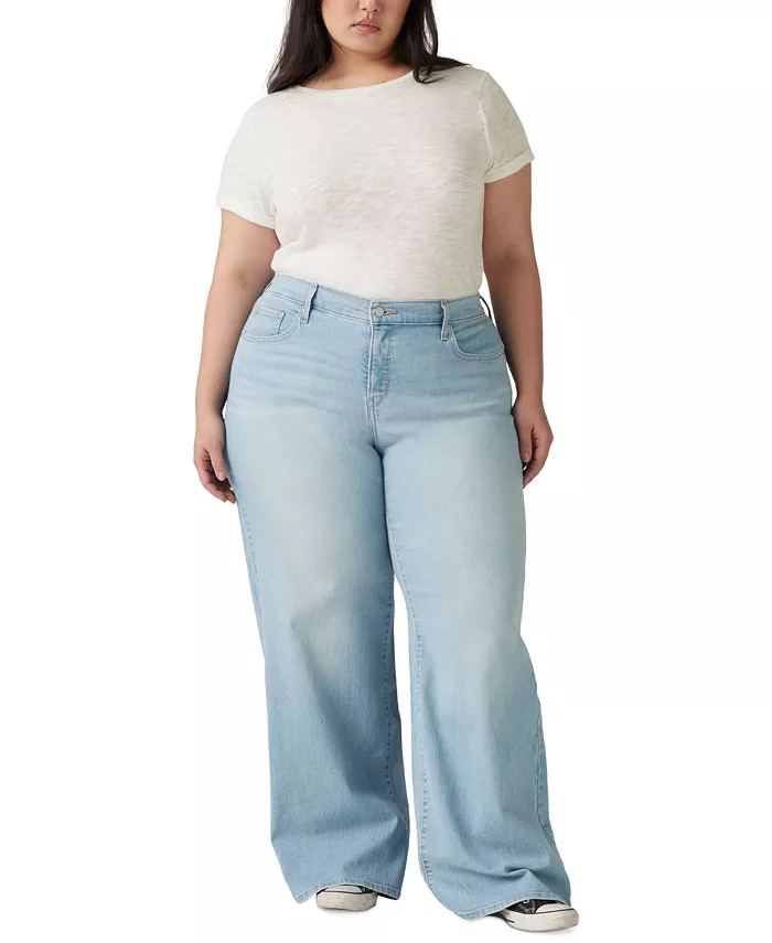 Джинсы Plus Size Mid Rise 318 Shaping с широкими штанинами Levi's, синий — фото 4
